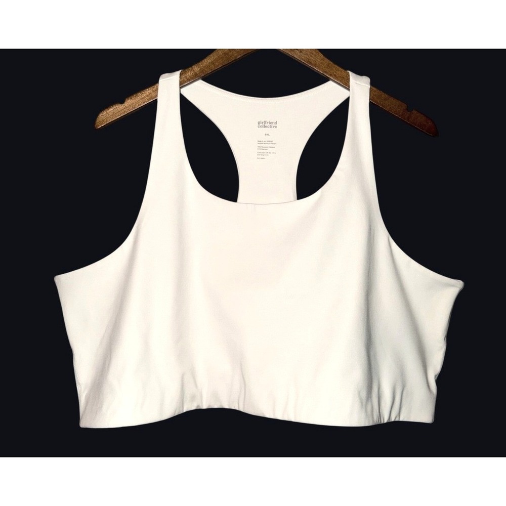 Girlfriend Collective Paloma Sports Bra Women 5XL White Racerback‎ Longline